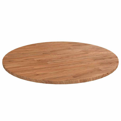 vidaXL Table Top Round Solid Oak Wood Light Brown