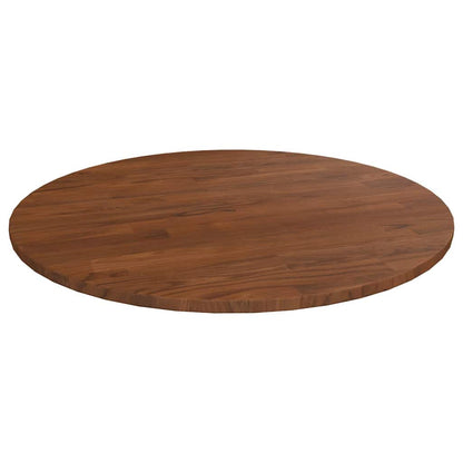 vidaXL Table Top Round Solid Oak Wood Dark Brown