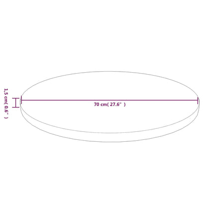 vidaXL Round Table Top Dark Brown Ø70x1.5 cm Treated Solid Wood Oak 4