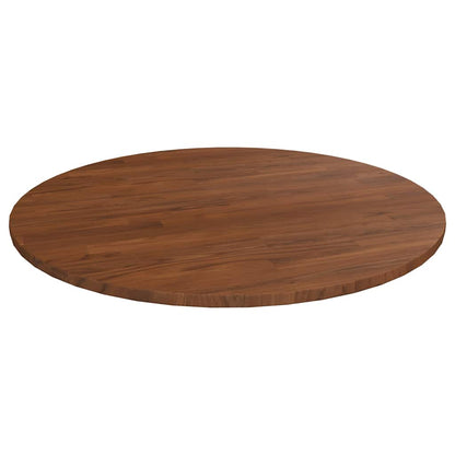 vidaXL Table Top Round Solid Oak Wood Dark Brown