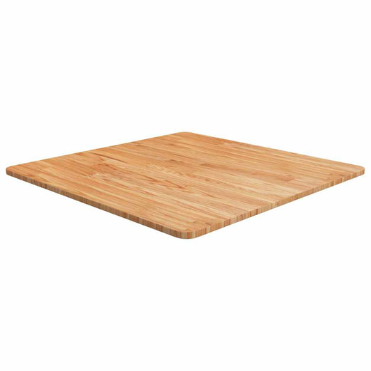 vidaXL Square Table Top Light Brown Treated Solid Wood Oak, a square wooden tabletop with a light brown finish