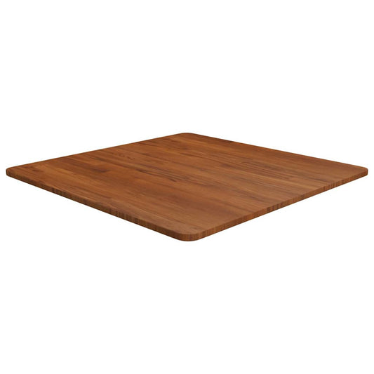 vidaXL Square Table Top Dark Brown Treated Solid Wood Oak shown from a high angle perspective