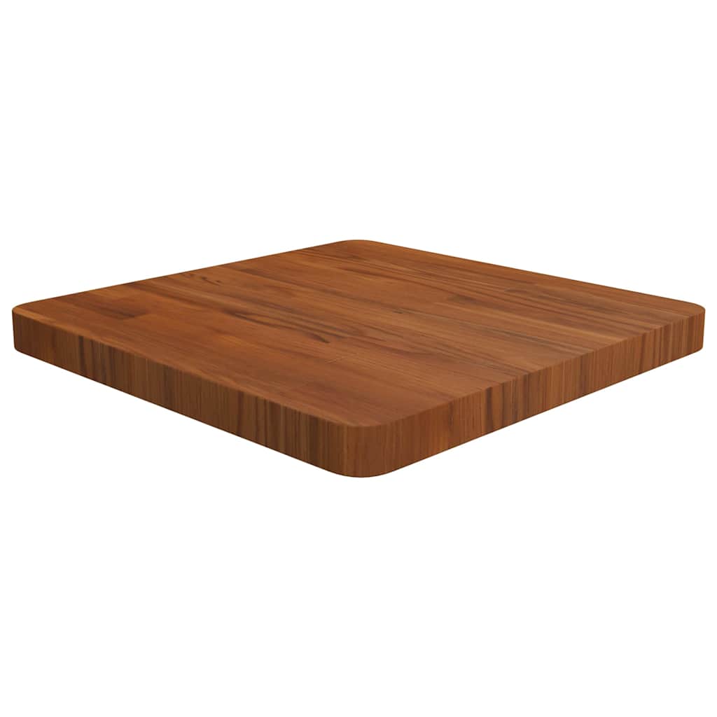Square Table Top Treated Solid Wood Oak Dark brown 50 cm 4 cm 50 cm