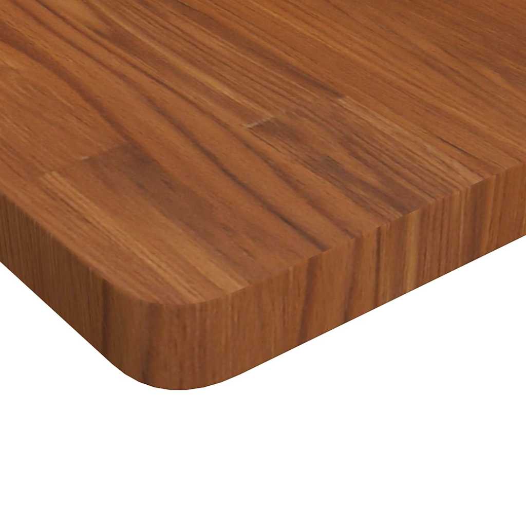 Square Table Top Treated Solid Wood Oak Dark brown 50 cm 4 cm 50 cm