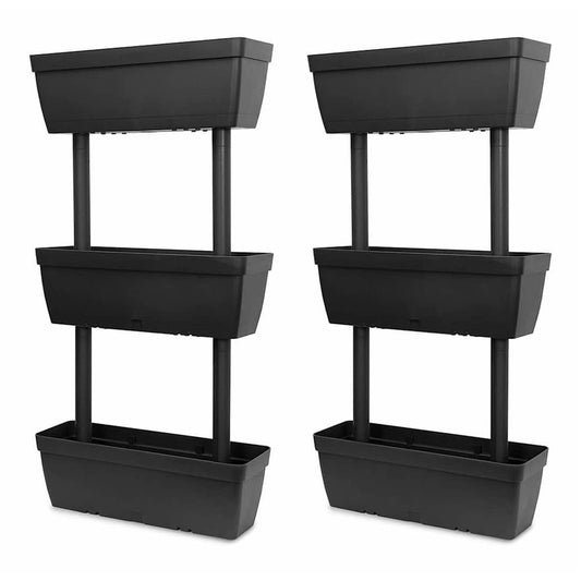 Garden Planter 3 pcs 100 cm Anthracite
