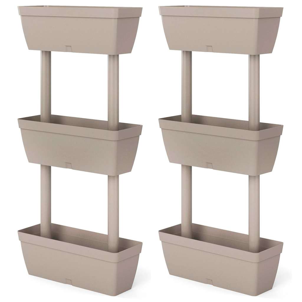 Garden Planter 3 pcs 100 cm Taupe