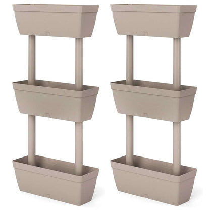 Garden Planter 3 pcs 100 cm Taupe