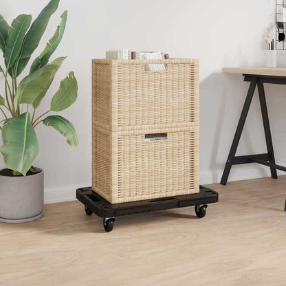 151831 vidaXL Transport Trolley Black 58x38x12 cm PP 1