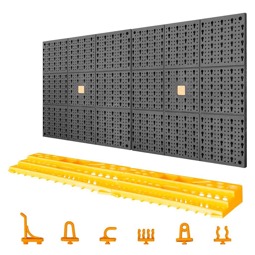 vidaXL Tool Wall 500x1000 mm 50 Hooks PP 3