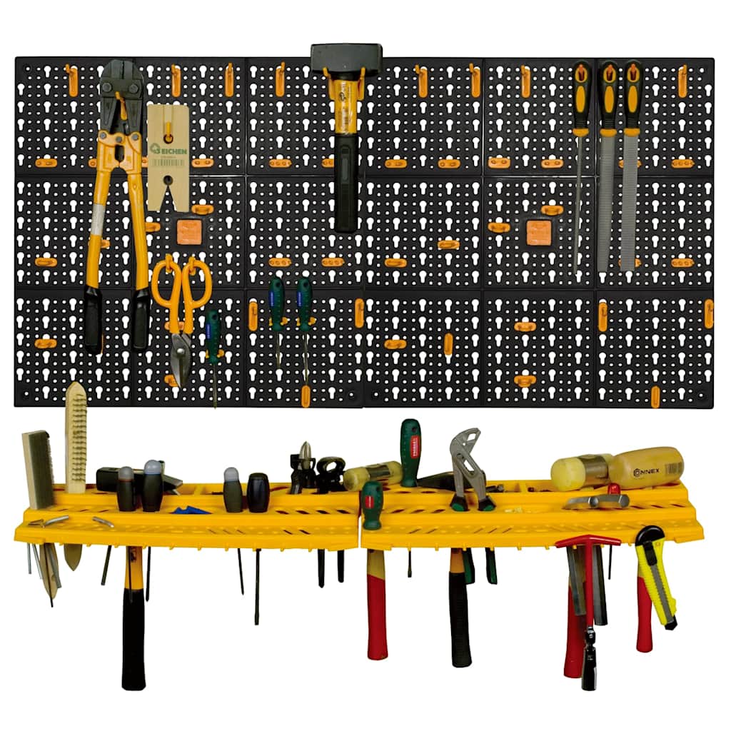 vidaXL Tool Wall 500x1000 mm 50 Hooks PP 5