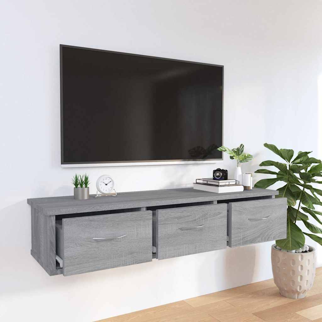 vidaXL Wall Cabinet Grey Sonoma 88x26x18,5 cm Engineered Wood 3