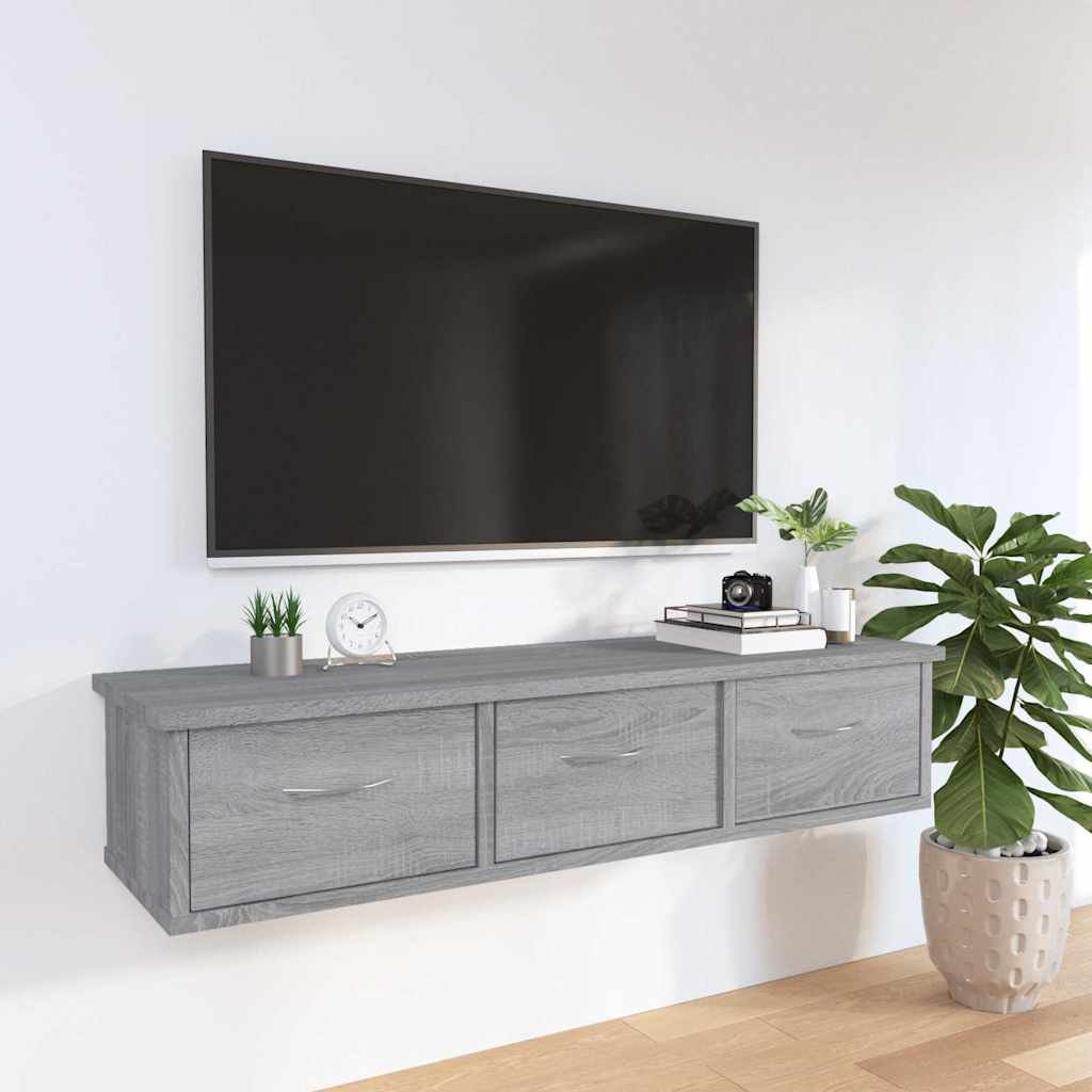 vidaXL Wall Cabinet Grey Sonoma 88x26x18,5 cm Engineered Wood 1