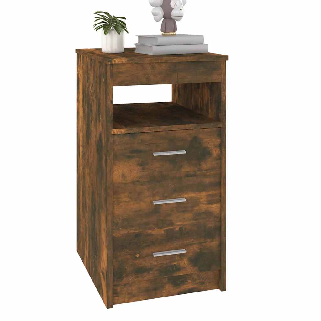 vidaXL Drawer Cabinet Smoked Oak 40x50x76 cm Engineered Wood 4