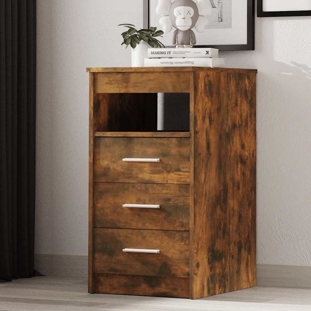 vidaXL Drawer Cabinet Smoked Oak 40x50x76 cm Engineered Wood 1