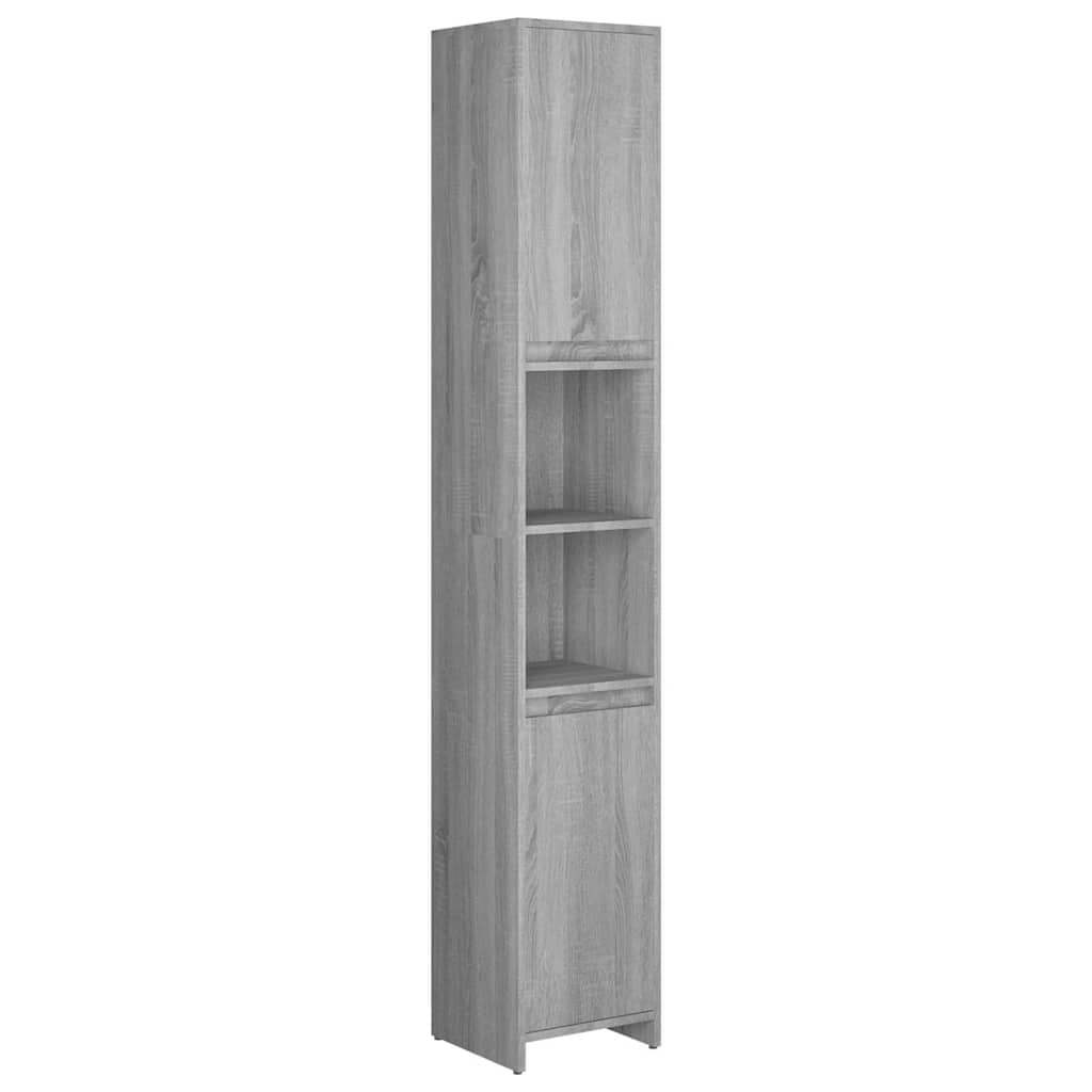 vidaXL Bathroom Cabinet Grey Sonoma 30x30x183.5 cm Engineered Wood 2