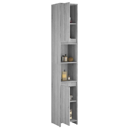 vidaXL Bathroom Cabinet Grey Sonoma 30x30x183.5 cm Engineered Wood 4