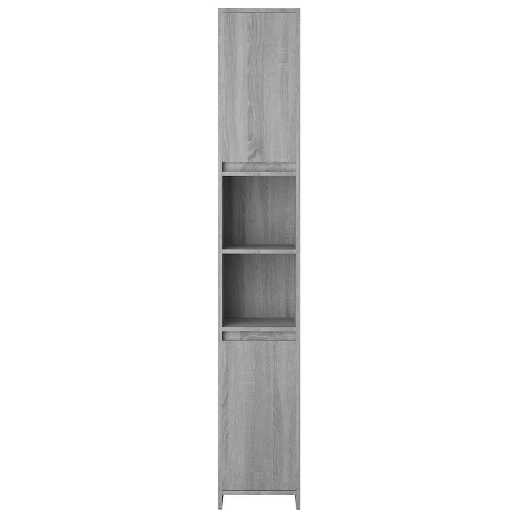 vidaXL Bathroom Cabinet Grey Sonoma 30x30x183.5 cm Engineered Wood 6