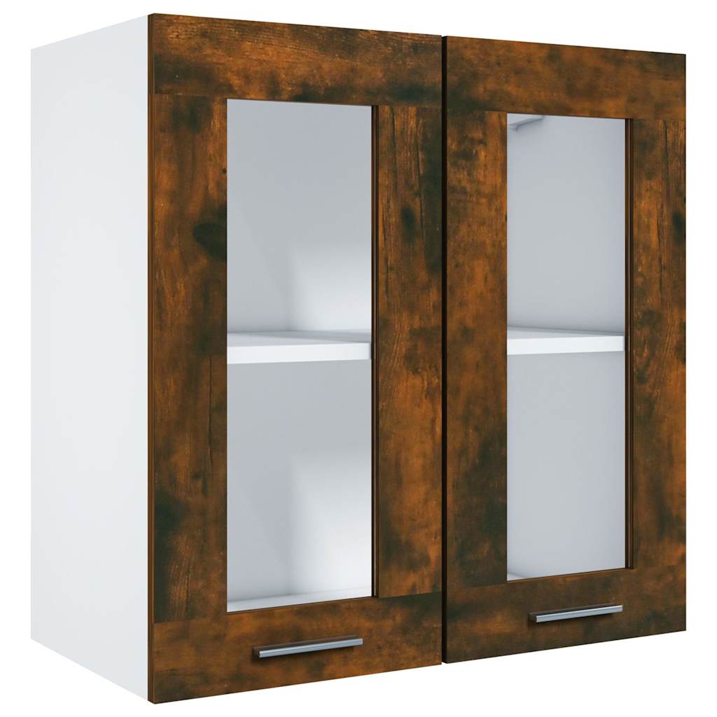 vidaXL Hanging Glass Cabinet Lyon Smoked Oak 60x31x60 cm Engineered Wood 2