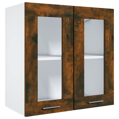 vidaXL Hanging Glass Cabinet Lyon Smoked Oak 60x31x60 cm Engineered Wood 2