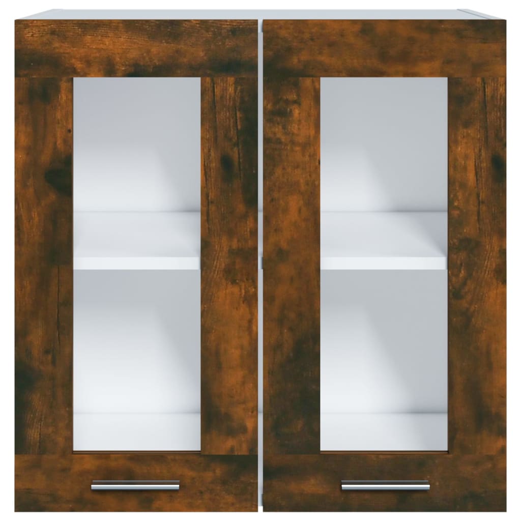 vidaXL Hanging Glass Cabinet Lyon Smoked Oak 60x31x60 cm Engineered Wood 3