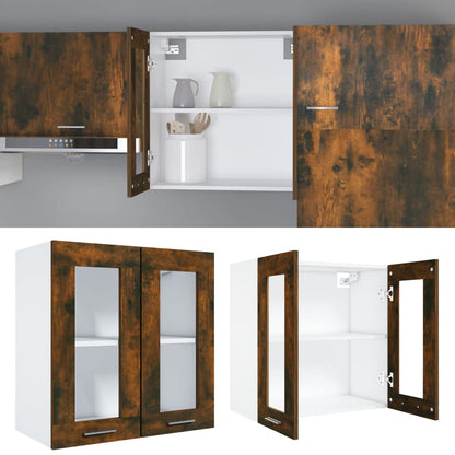 vidaXL Hanging Glass Cabinet Lyon Smoked Oak 60x31x60 cm Engineered Wood 6