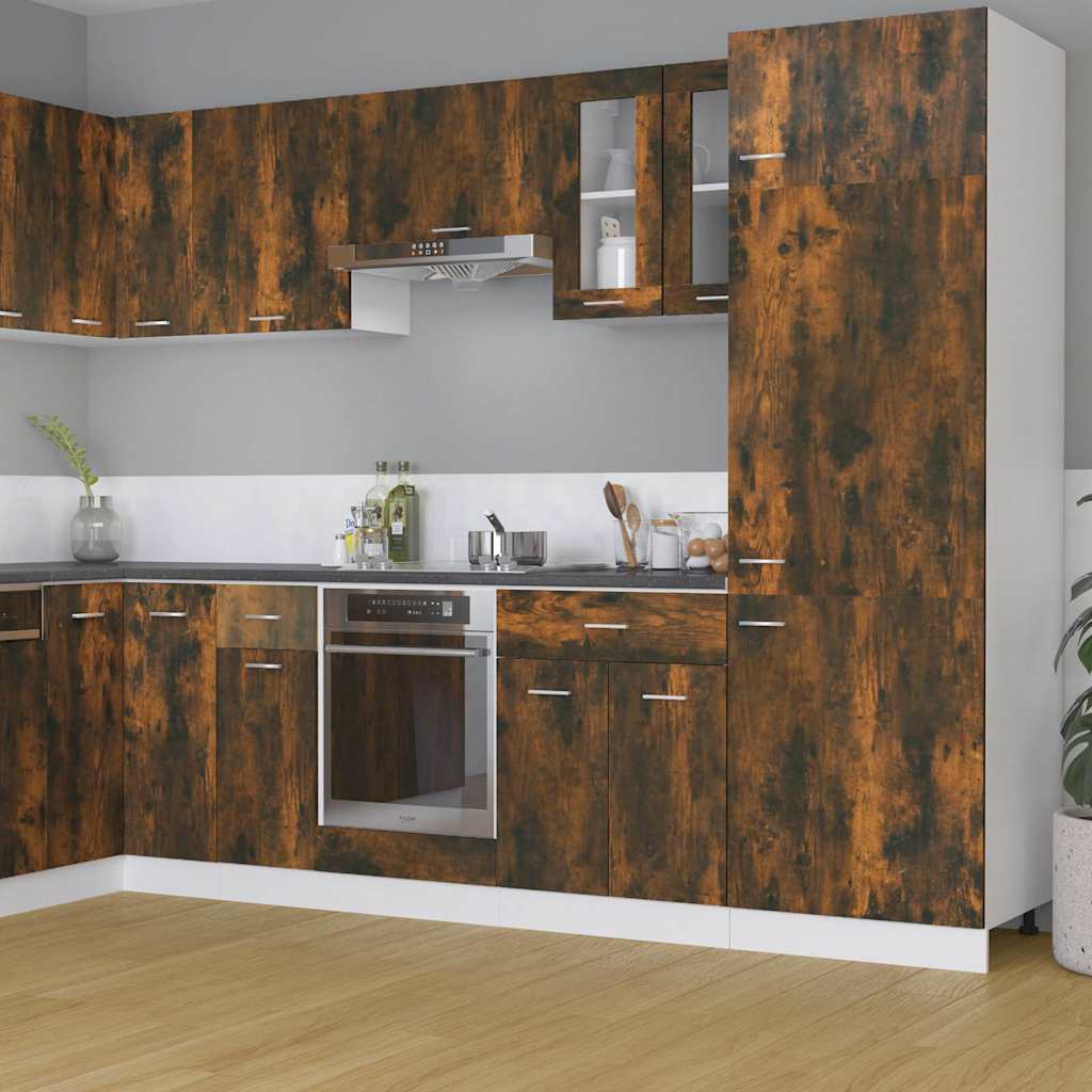 vidaXL Hanging Glass Cabinet Lyon Smoked Oak 60x31x60 cm Engineered Wood 1