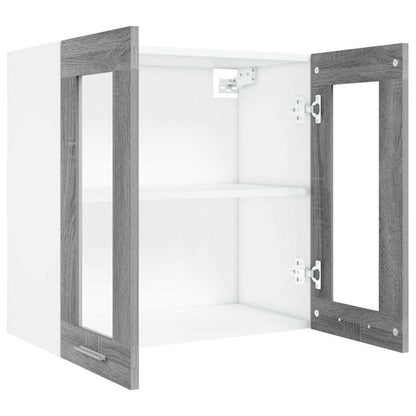 vidaXL Hanging Glass Cabinet Lyon Grey Sonoma 60x31x60 cm Engineered Wood 5