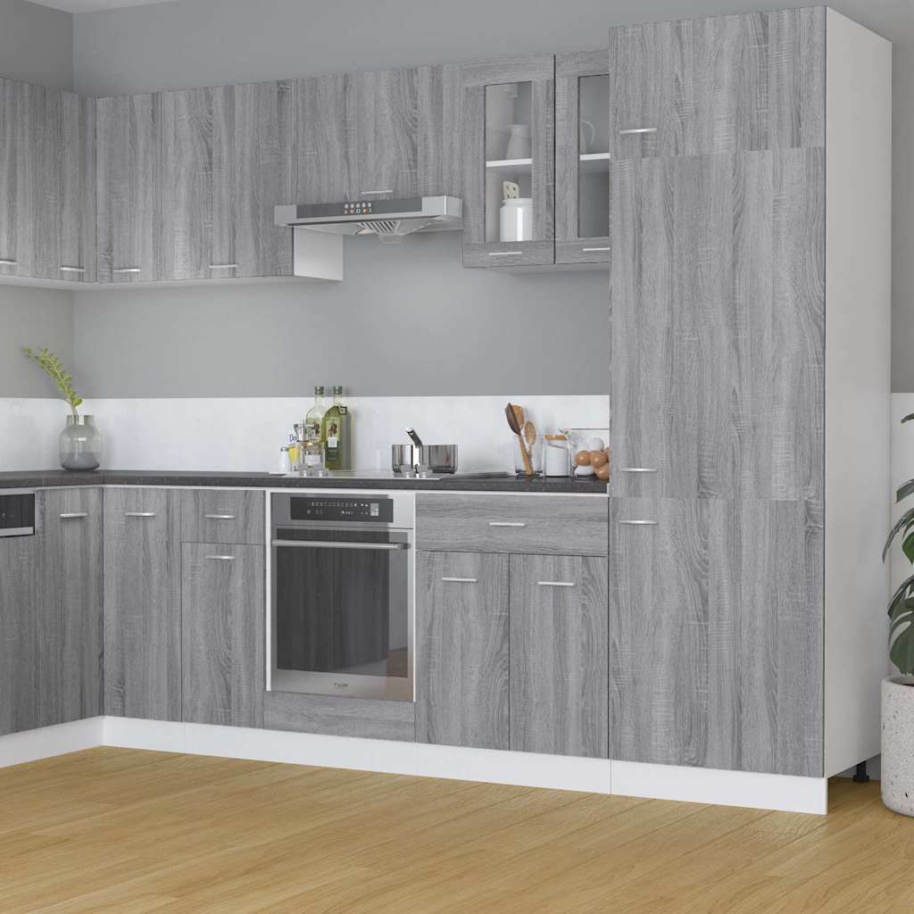vidaXL Hanging Glass Cabinet Lyon Grey Sonoma 60x31x60 cm Engineered Wood 1