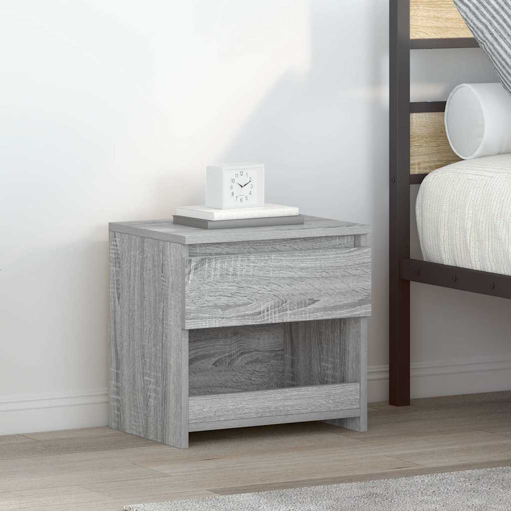 815132 vidaXL Bedside Cabinets 2 pcs Grey Sonoma 40x30x39 cm Engineered Wood 3