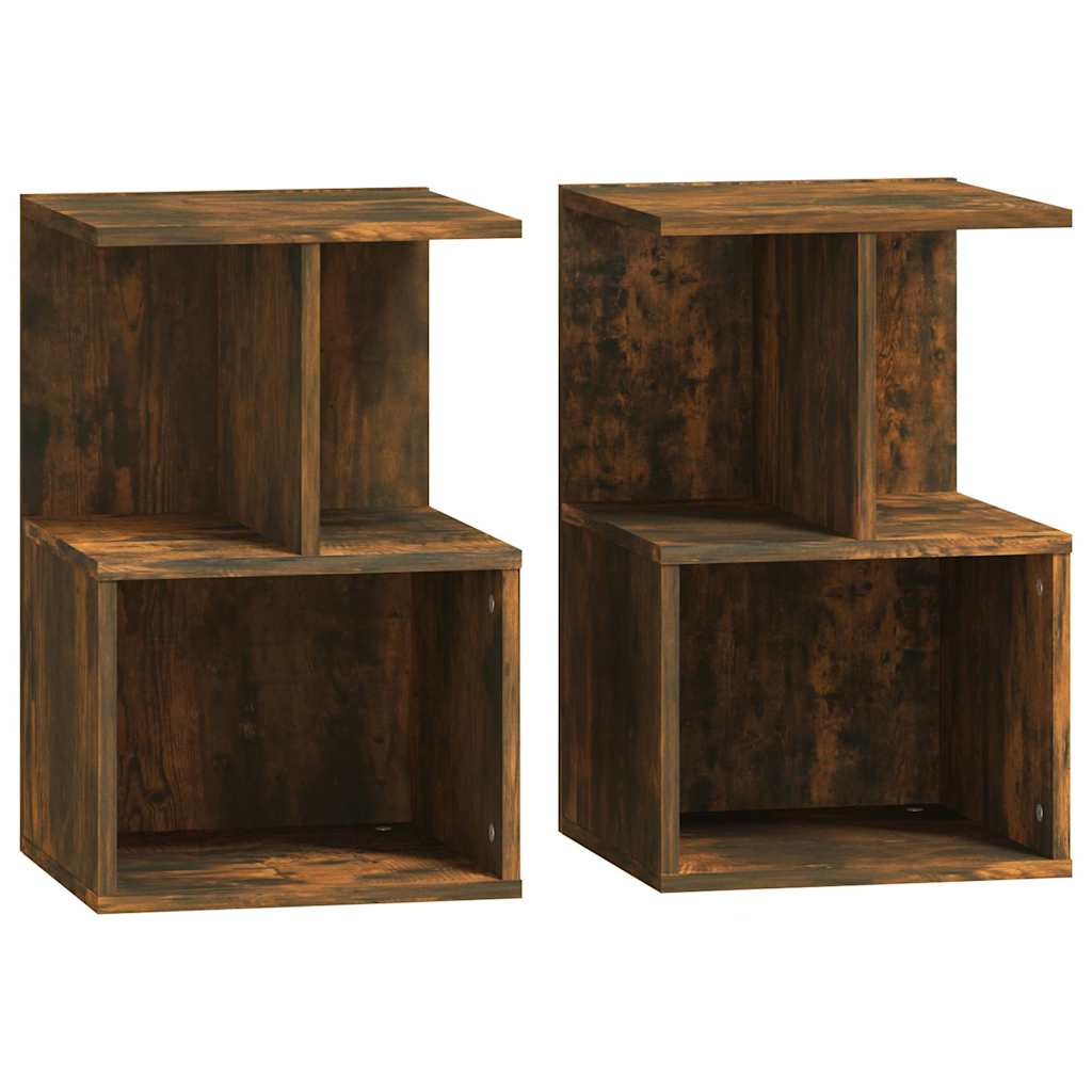 vidaXL Bedside Cabinets 2 pcs Smoked Oak 35x35x55 cm Engineered Wood 2
