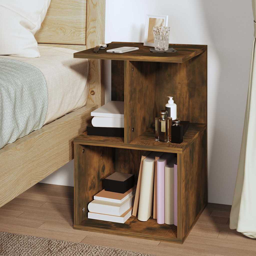 vidaXL Bedside Cabinets 2 pcs Smoked Oak 35x35x55 cm Engineered Wood 3