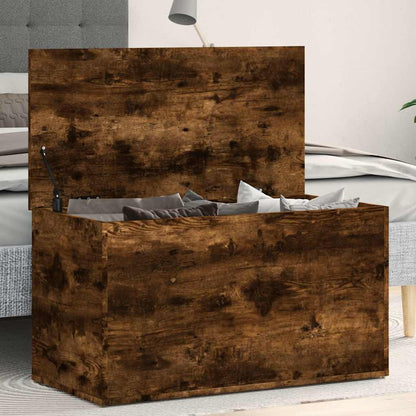 vidaXL Storage Chest Smoked Oak 84x42x46 cm Engineered Wood 1