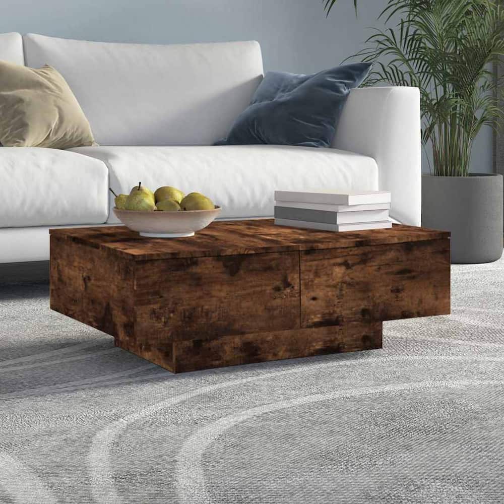Coffee Table Engineered Wood Width 90 cm Smoked oak 31 cm 60 cm
