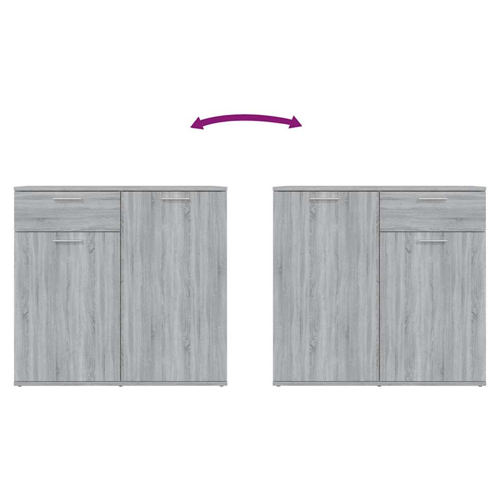vidaXL Sideboard Grey Sonoma 80x36x75 cm Engineered Wood 6