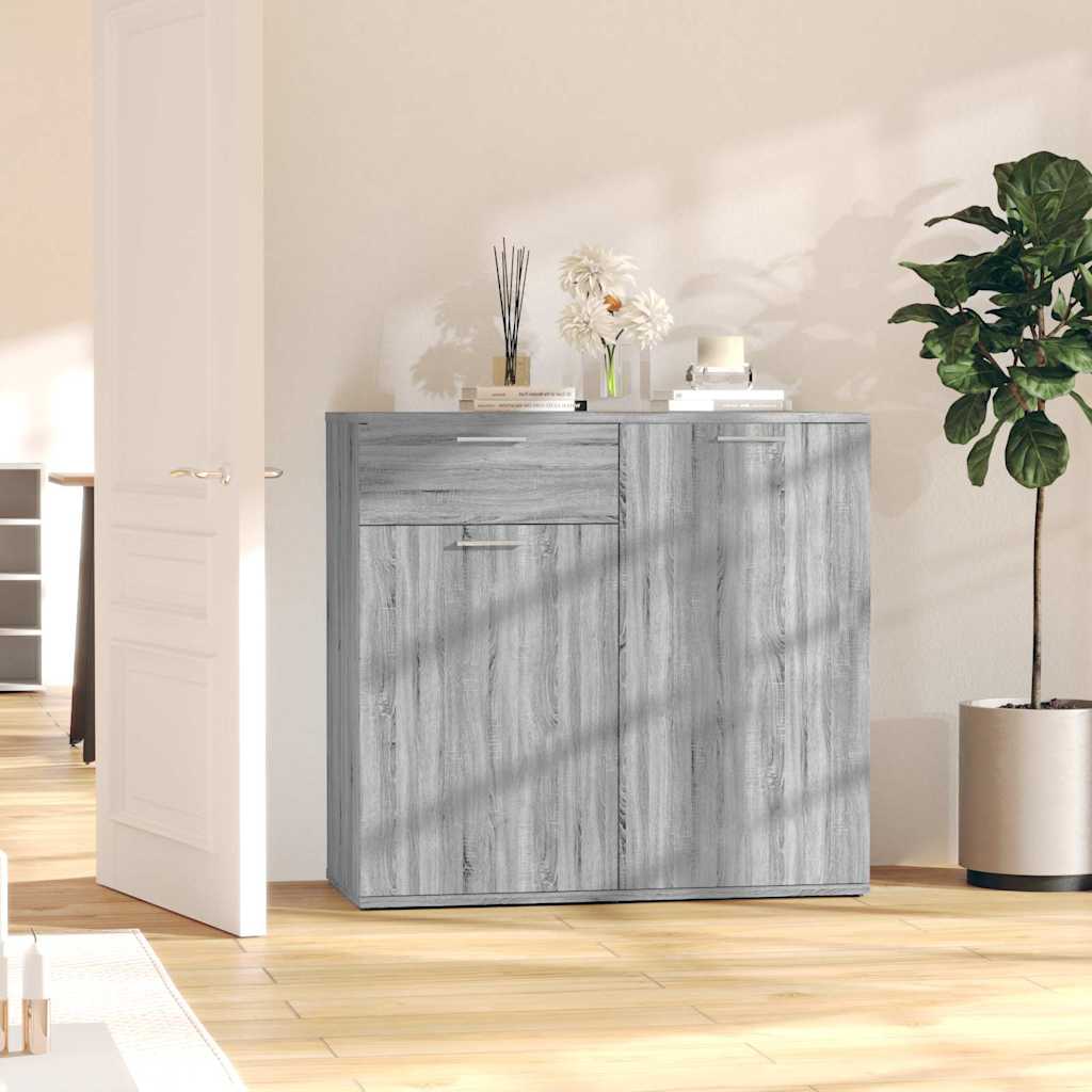 vidaXL Sideboard Grey Sonoma 80x36x75 cm Engineered Wood 1