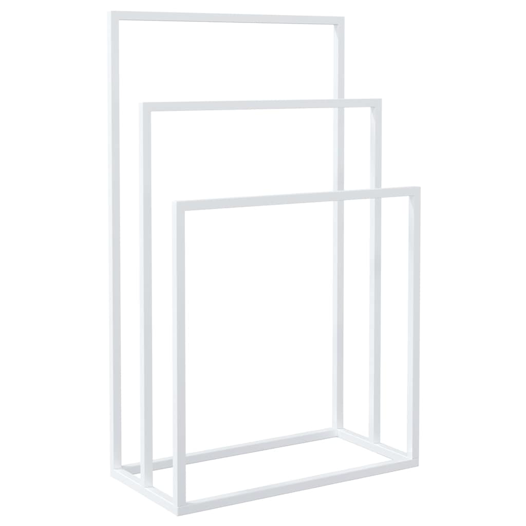 vidaXL Freestanding Towel Rack White 48x24x79 cm Iron 2