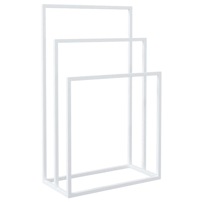 vidaXL Freestanding Towel Rack White 48x24x79 cm Iron 2