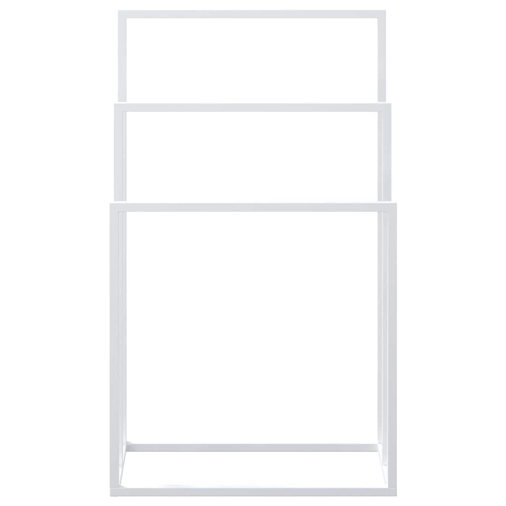 vidaXL Freestanding Towel Rack White 48x24x79 cm Iron 4