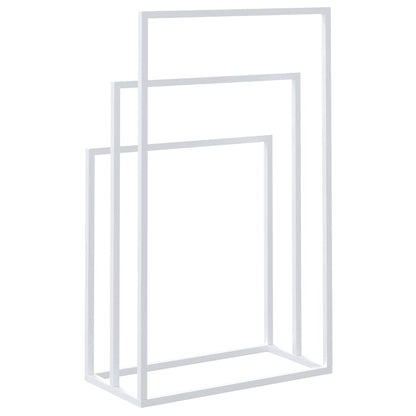 vidaXL Freestanding Towel Rack White 48x24x79 cm Iron 5