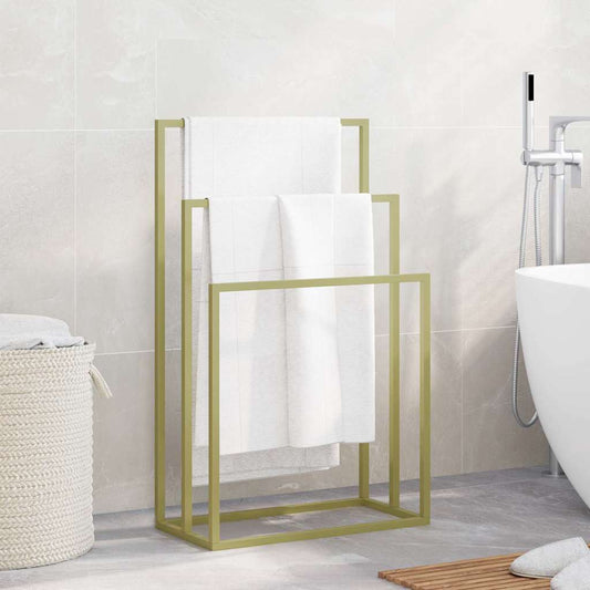 Freestanding Towel Rack Iron Gold
