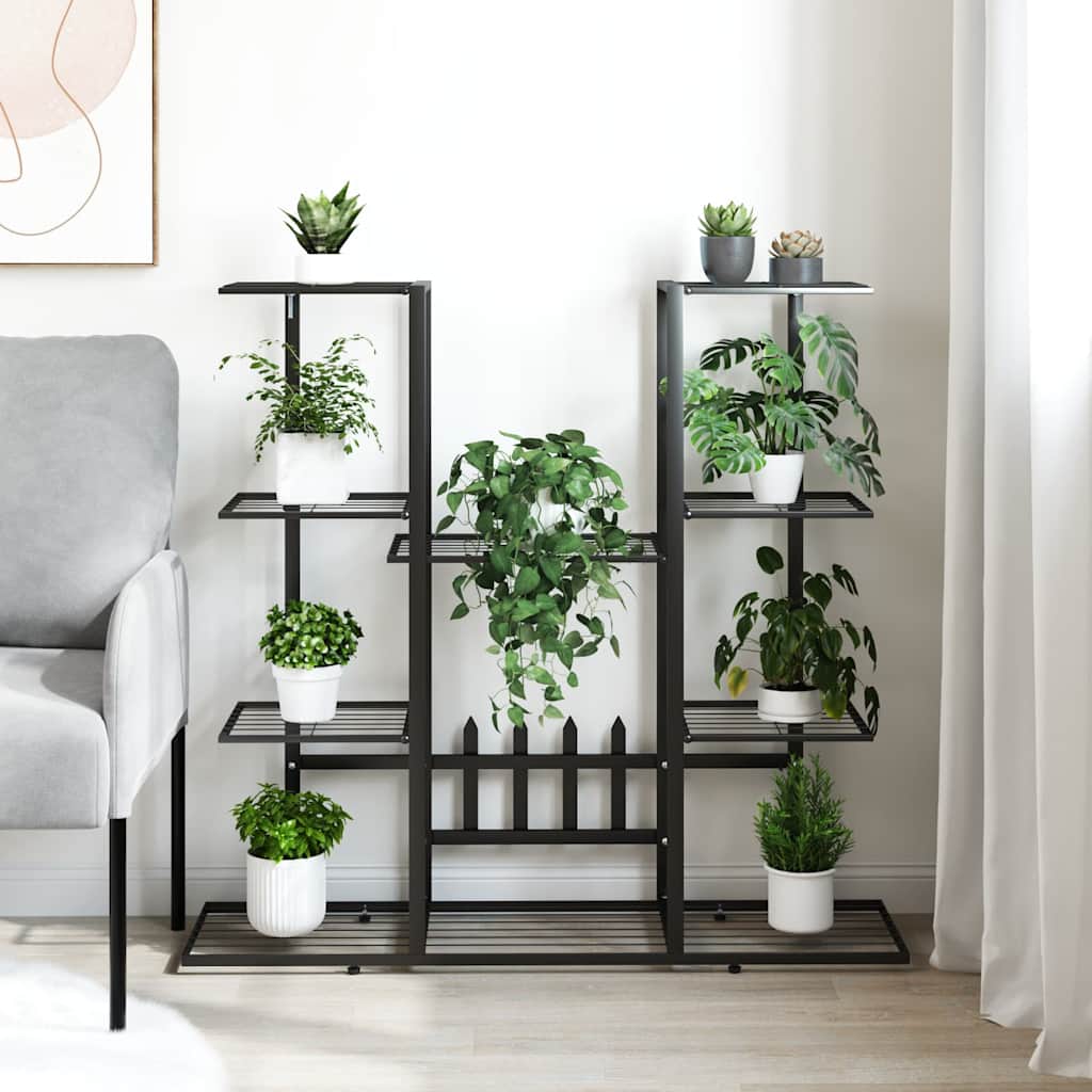 vidaXL Flower Stand | Black | Iron | Standard | Flower Stand | Rectangular 3