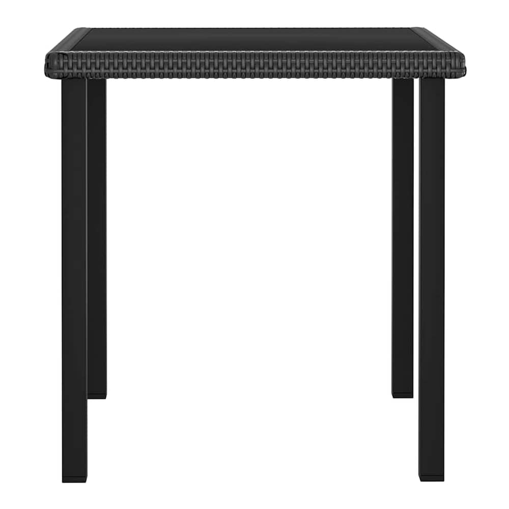 5 Piece Outdoor Dining Set with Cushions Poly Rattan Black 70 cm table length 2