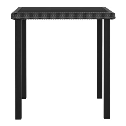 5 Piece Outdoor Dining Set with Cushions Poly Rattan Black 70 cm table length 2