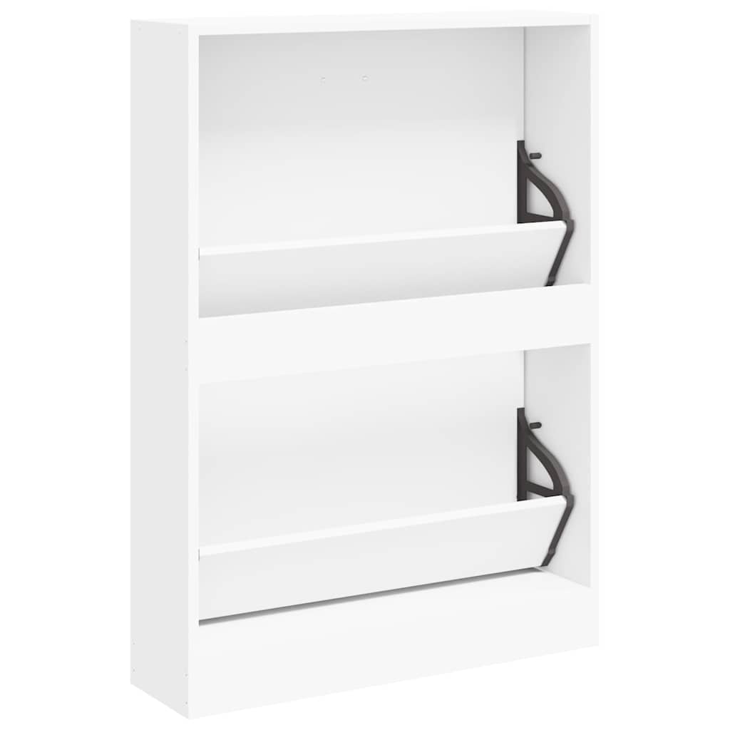 vidaXL Shoe Cabinet White 59x17x81 cm Engineered Wood 6