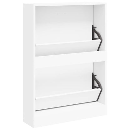 vidaXL Shoe Cabinet White 59x17x81 cm Engineered Wood 6