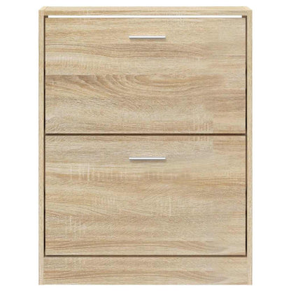 vidaXL Shoe Cabinet Oak 59x17x81 cm Engineered Wood 5