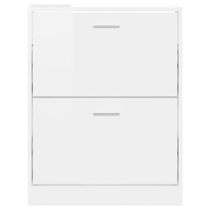 vidaXL Shoe Cabinet High Gloss White 59x17x81 cm Engineered Wood 5
