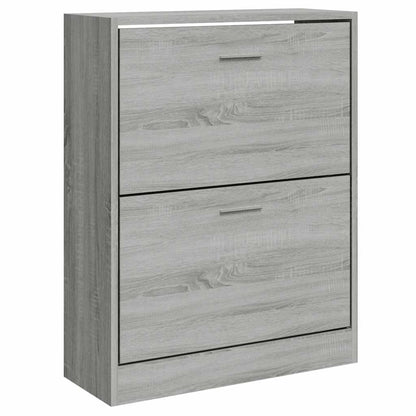 vidaXL Shoe Cabinet Grey Sonoma 63x24x81 cm Engineered Wood 2