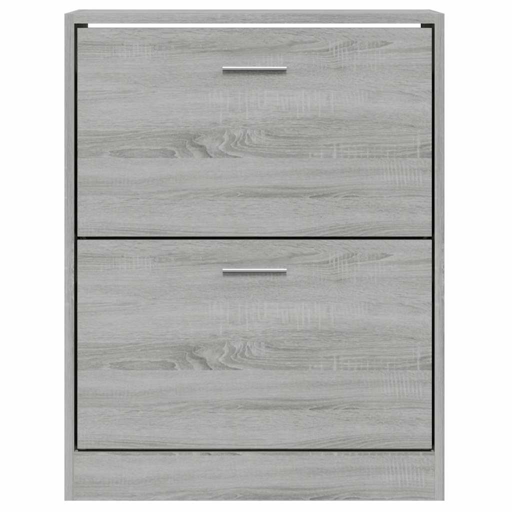 vidaXL Shoe Cabinet Grey Sonoma 63x24x81 cm Engineered Wood 4