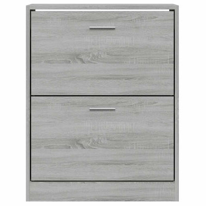 vidaXL Shoe Cabinet Grey Sonoma 63x24x81 cm Engineered Wood 4